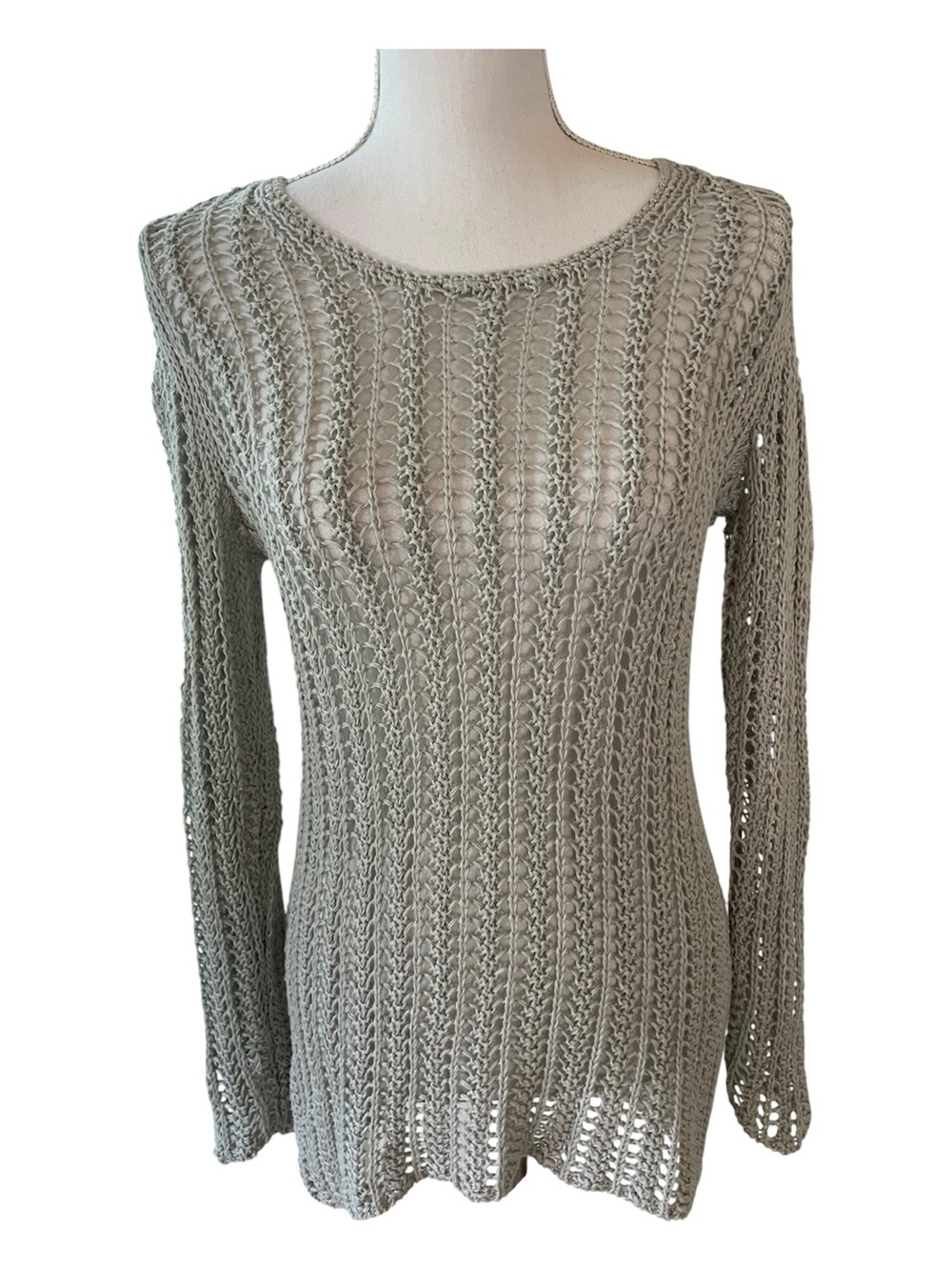 J. Jill Tunic Length Linen Open Knit Sweater.  Size S